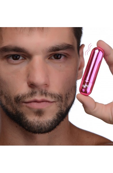 10x Rechargeable Vibrating Metallic Bullet - Pink