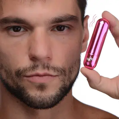 10x Rechargeable Vibrating Metallic Bullet - Pink