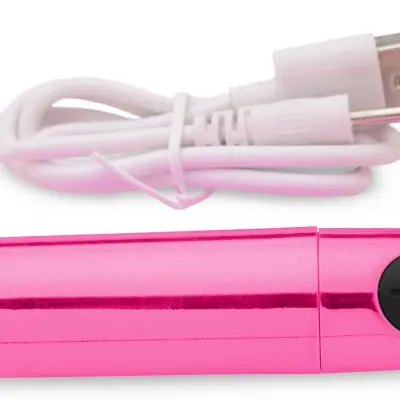 10x Rechargeable Vibrating Metallic Bullet - Pink