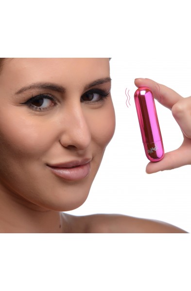 10x Rechargeable Vibrating Metallic Bullet - Pink