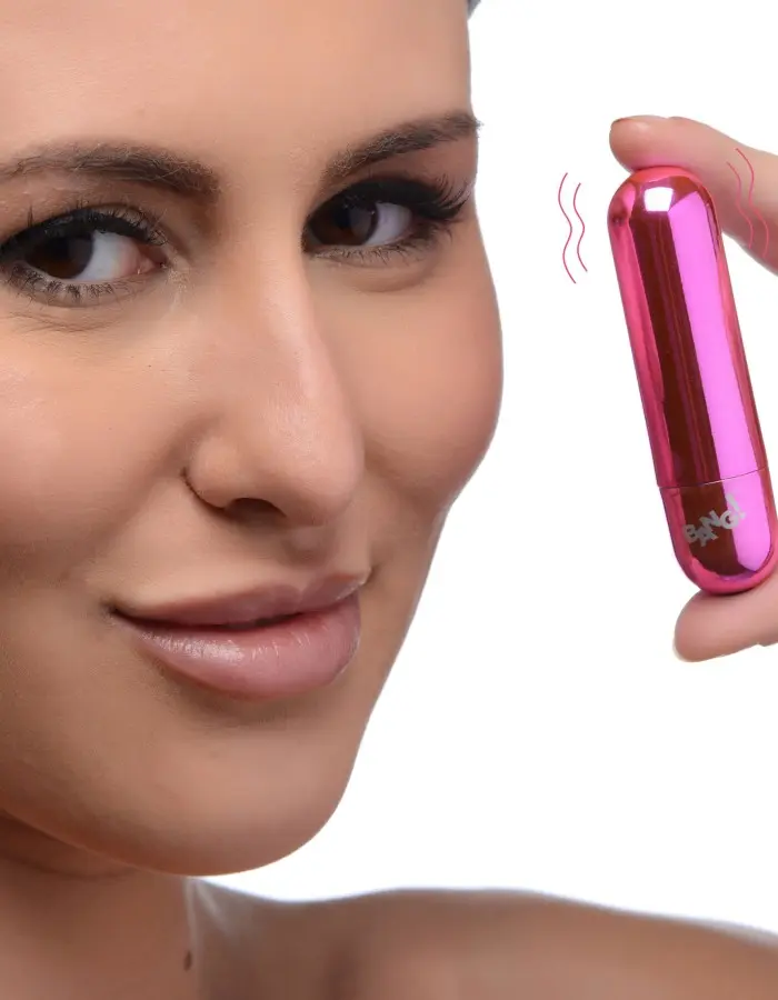 10x Rechargeable Vibrating Metallic Bullet - Pink