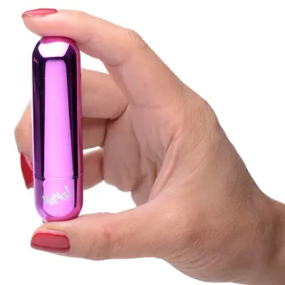 10x Rechargeable Vibrating Metallic Bullet - Purple
