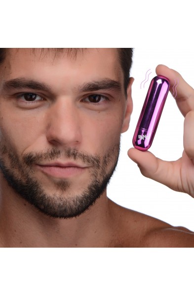 10x Rechargeable Vibrating Metallic Bullet - Purple