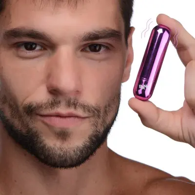 10x Rechargeable Vibrating Metallic Bullet - Purple