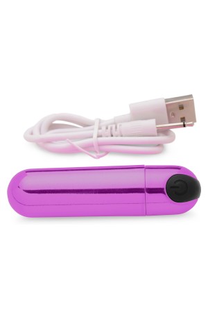 10x Rechargeable Vibrating Metallic Bullet - Purple