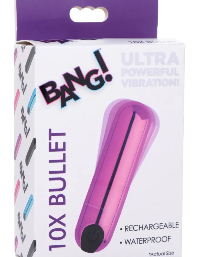 10x Rechargeable Vibrating Metallic Bullet - Purple