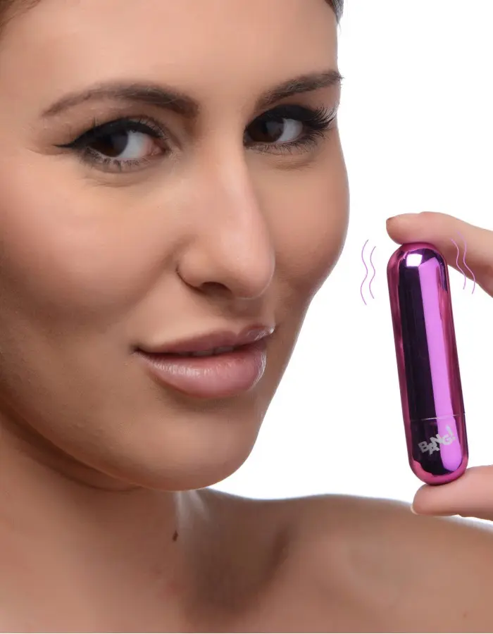 10x Rechargeable Vibrating Metallic Bullet - Purple