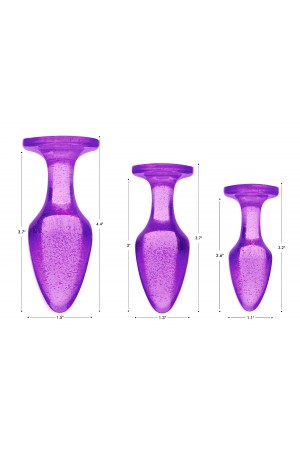 Glitter Gem Anal Plug Set - Purple