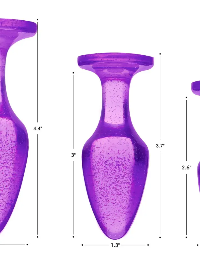 Glitter Gem Anal Plug Set - Purple