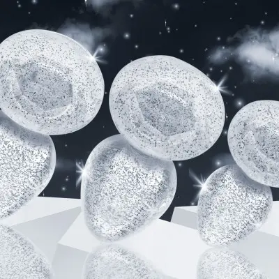 Glitter Gem Anal Plug Set - Silver