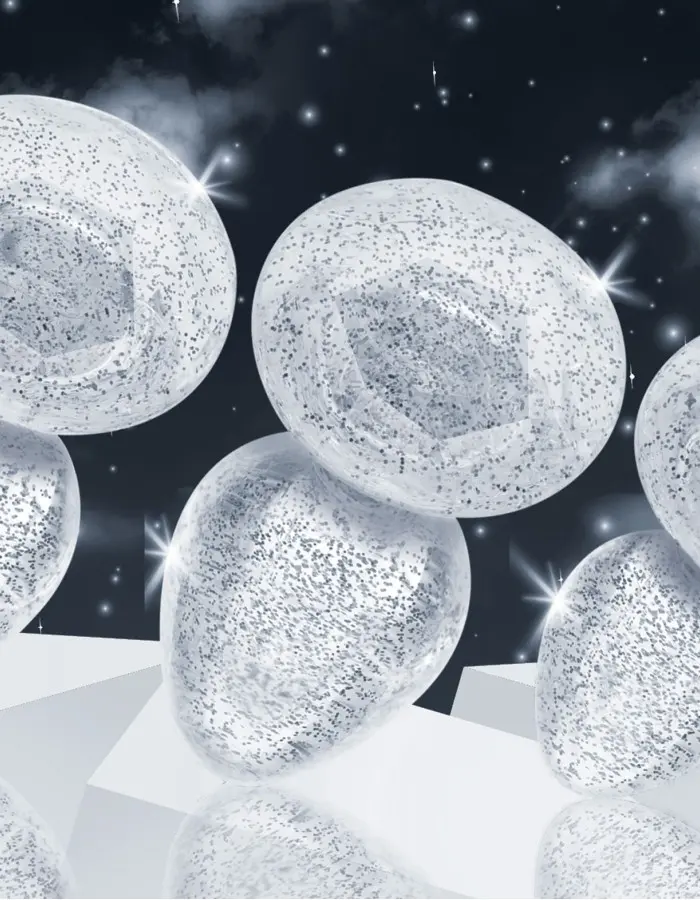 Glitter Gem Anal Plug Set - Silver