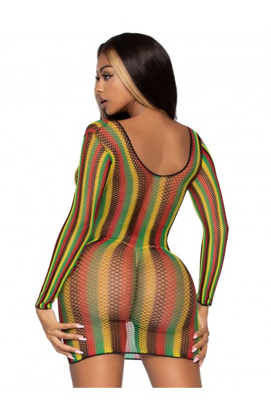 Rasta Net Mini Dress - One Size