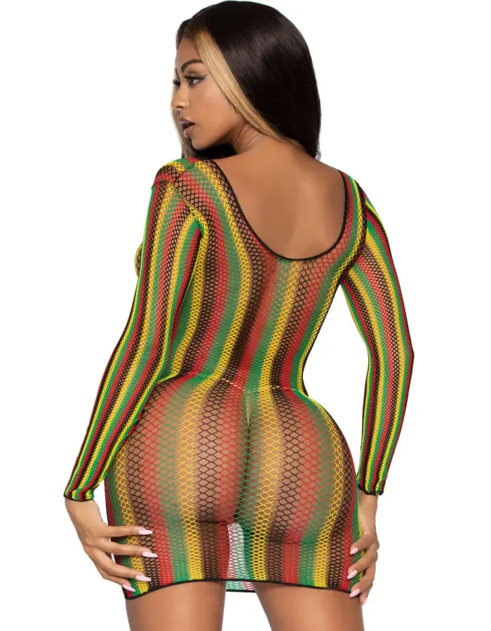 Rasta Net Mini Dress - One Size