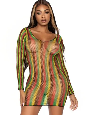 Rasta Net Mini Dress - One Size