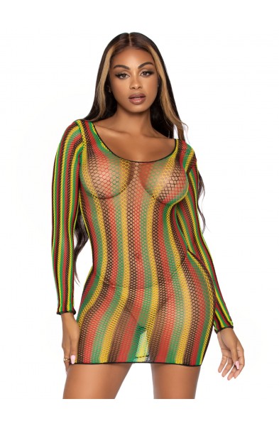 Rasta Net Mini Dress - One Size