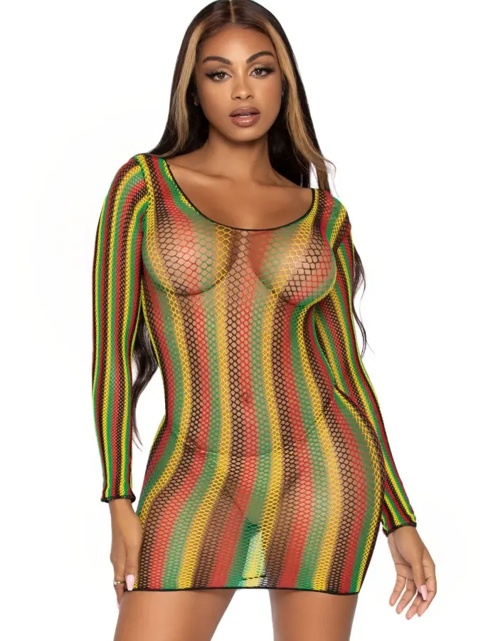 Rasta Net Mini Dress - One Size