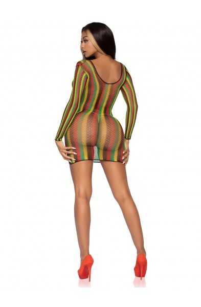 Rasta Net Mini Dress - One Size