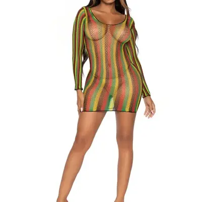 Rasta Net Mini Dress - One Size
