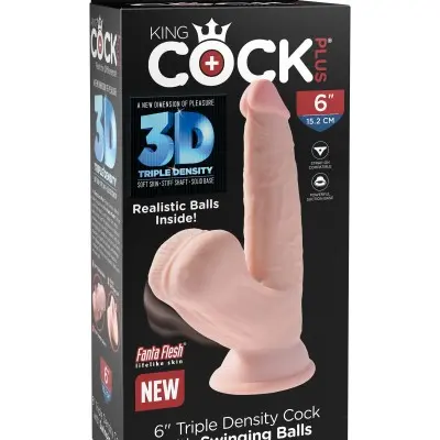 6 Inch Triple Density Cock With Swinging Balls