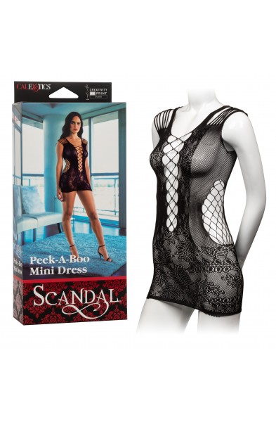 Scandal Peek-a-Boo Mini Dress - One Size - Black