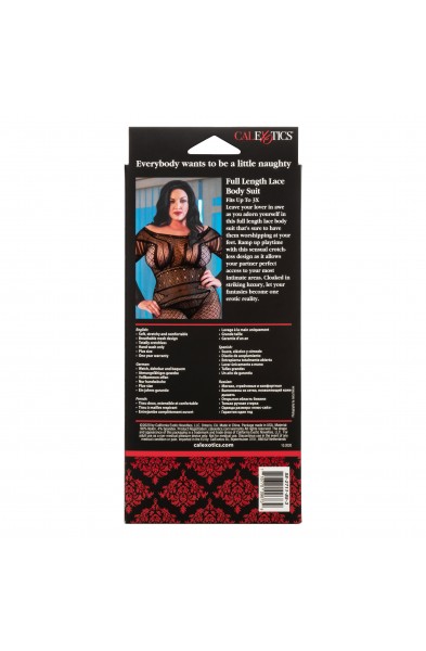 Scandal Plus Size Full Length Lace Body Suit - Plus Size - Black