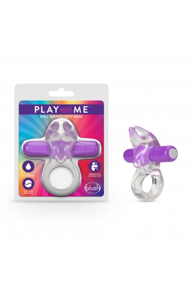 Play With Me  Bull Vibrating C-Ring - Purple