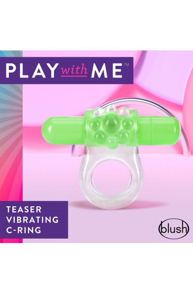 Play With Me  Teaser Vibrating C-Ring   Green