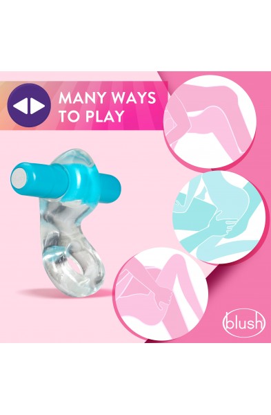 Play With Me  Delight Vibrating C-Ring - Blue