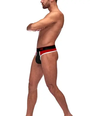 Retro Sport Panel Thong - L/ XL  - Red/ Black