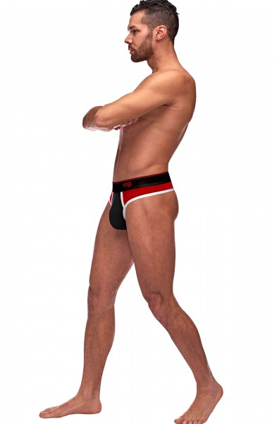 Retro Sport Panel Thong - L/ XL  - Red/ Black