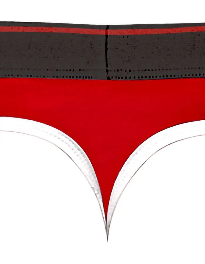 Retro Sport Panel Thong - L/ XL  - Red/ Black