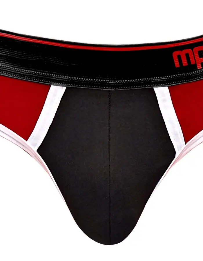 Retro Sport Panel Thong - L/ XL  - Red/ Black