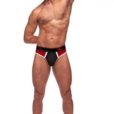 Retro Sport Panel Thong - L/ XL  - Red/ Black