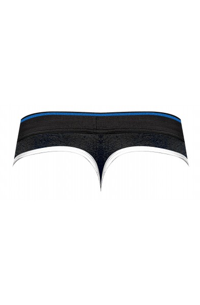 Retro Sport Panel Thong - L/ XL - Black/ Blue