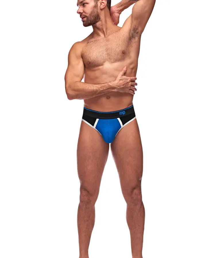 Retro Sport Panel Thong - S/ M - Black/ Blue