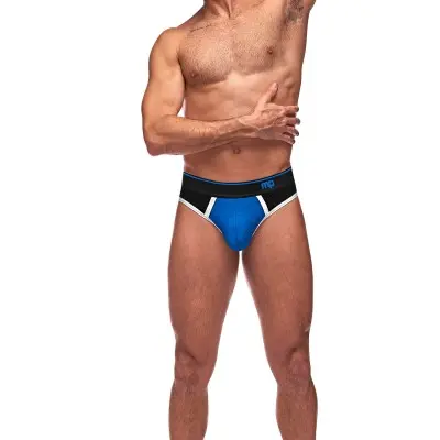 Retro Sport Panel Thong - S/ M - Black/ Blue