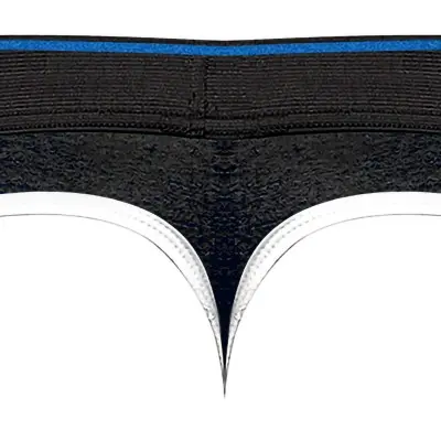 Retro Sport Panel Thong - S/ M - Black/ Blue
