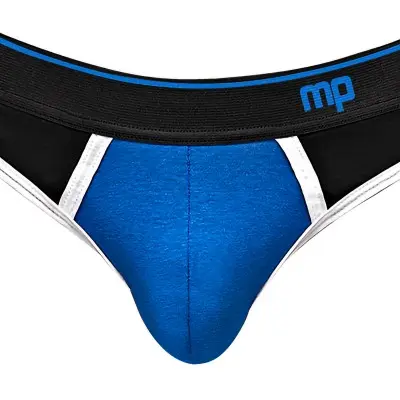 Retro Sport Panel Thong - S/ M - Black/ Blue