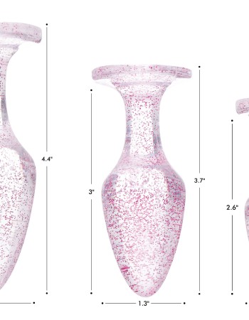 Glitter Gem Anal Plug Set - Pink