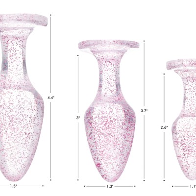 Glitter Gem Anal Plug Set - Pink