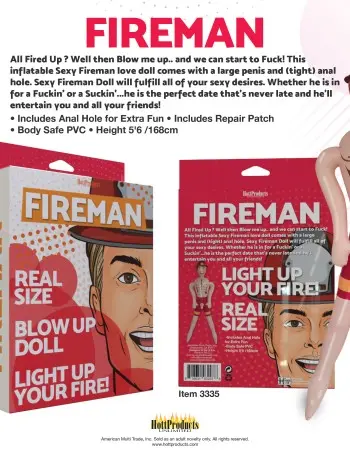 Fireman - Inflatable Party Doll