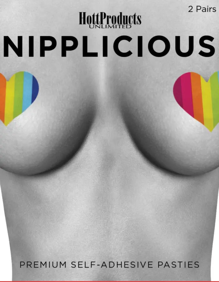 Nipplicious - Rainbow Nipple Pasties - Hearts and Lips