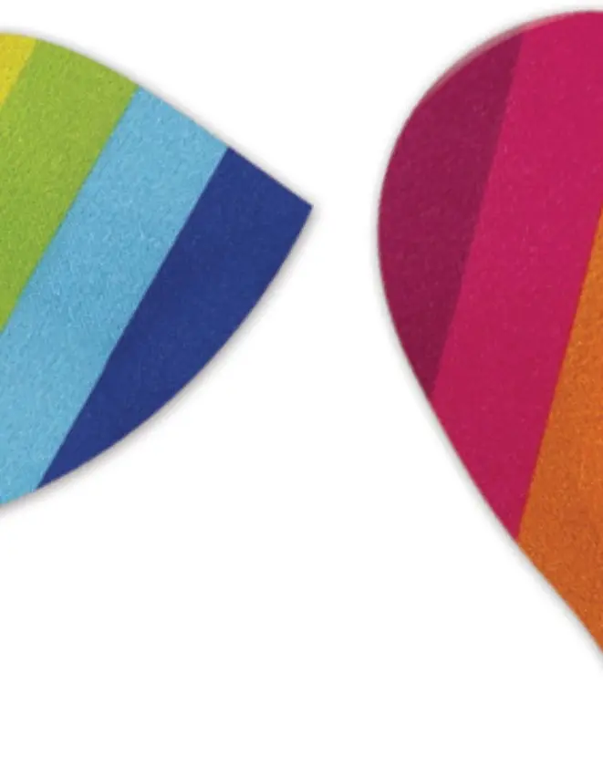 Nipplicious - Rainbow Nipple Pasties - Hearts and Lips