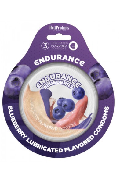 Endurance Condoms -Blueberry - 3 Pack