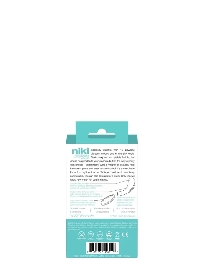 Niki Rechargeable Flexible Magnetic Panty Vibe - Turquoise