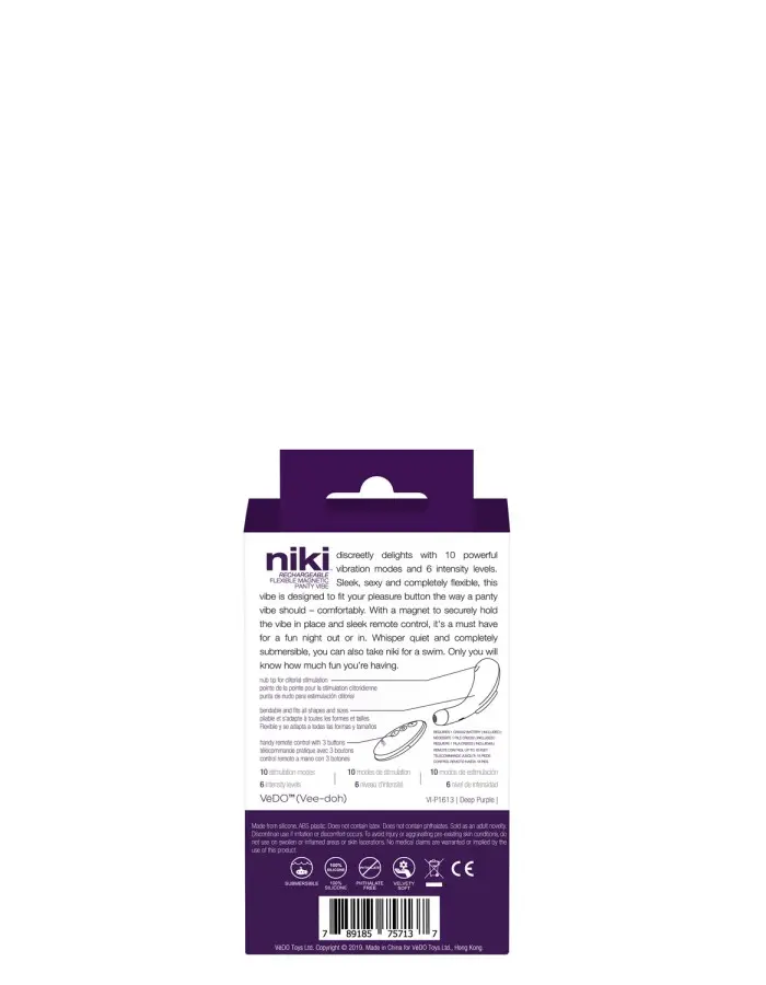 Niki Rechargeable Flexible Magnetic Panty Vibe - Purple