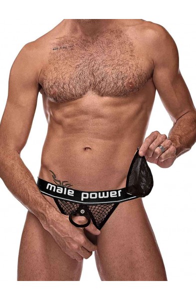 Cock Pit Net Cock Ring Jock - L/ XL - Black