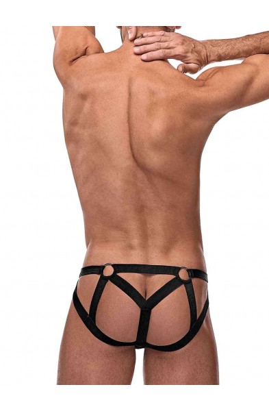 Cage Matte Strappy Ring Jock - L/ XL - Black