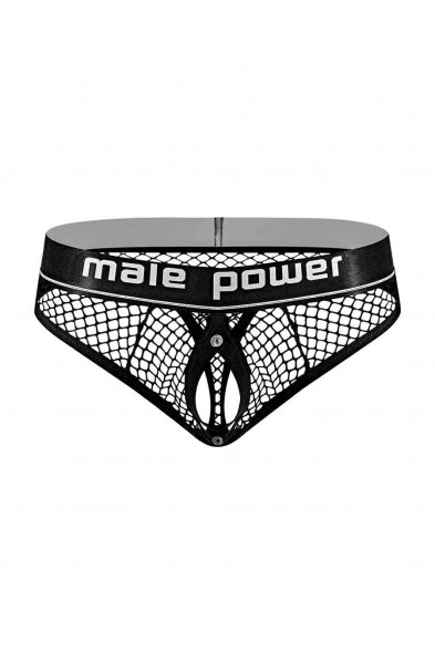 Cock Pit Net Cock Ring Thong - L/ XL - Black