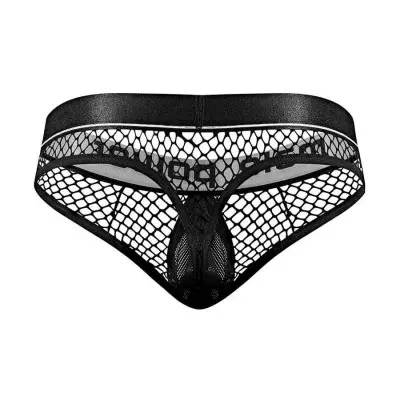 Cock Pit Net Cock Ring Thong - S/ M - Black